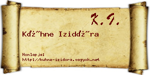 Kühne Izidóra névjegykártya