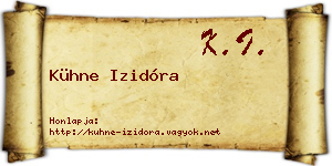 Kühne Izidóra névjegykártya